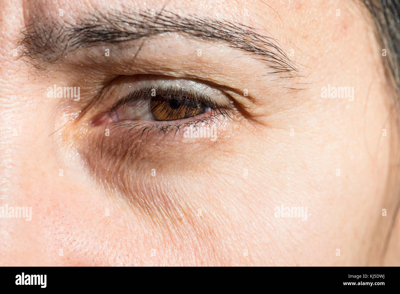 Rughe sotto gli occhi. macro shot Foto stock - Alamy