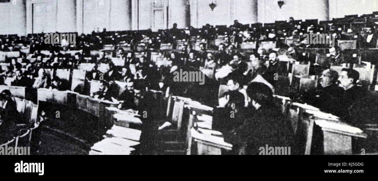 La prima costituita formalmente Duma di Stato (Parlamento) della Russia 1906. introdotta nell'impero russo dello zar Nicola II nel 1906. Essa è stata sciolta nel 1917 durante la rivoluzione russa. Foto Stock