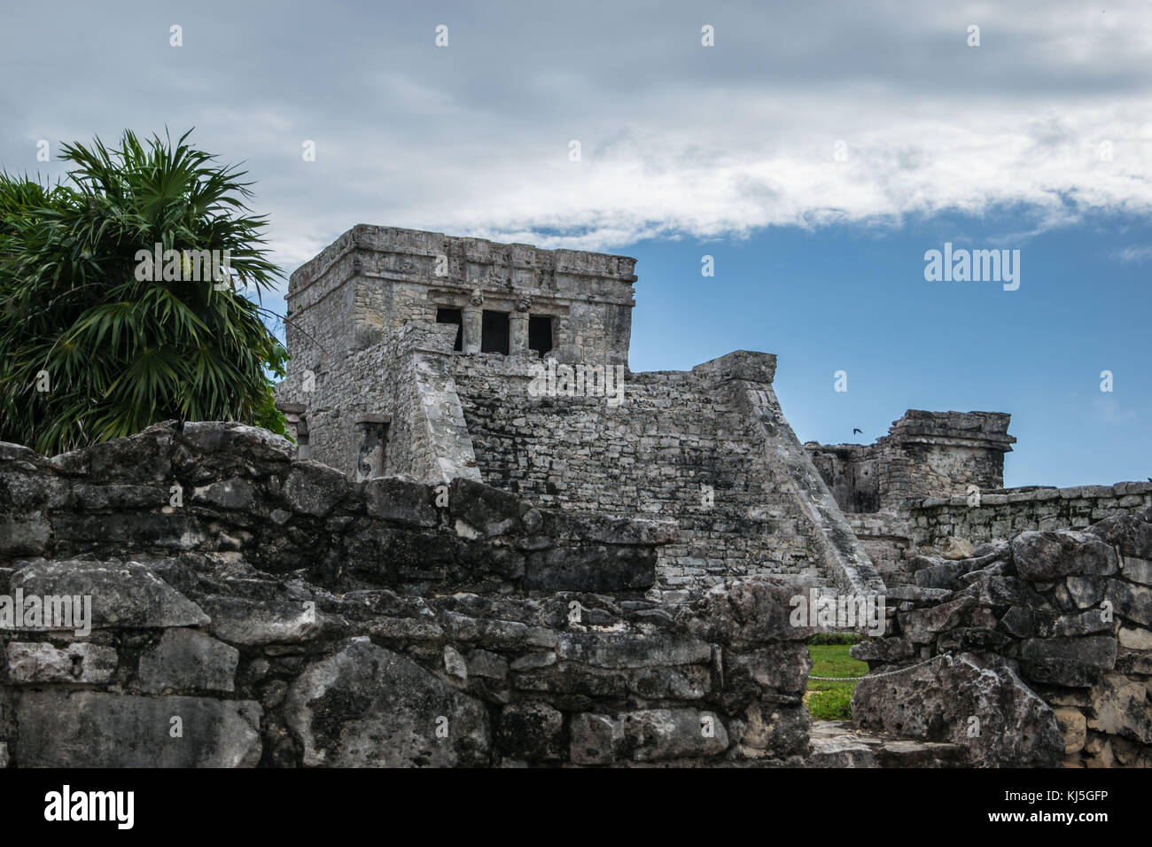 El Castillo piramide le rovine di Tulum Foto Stock