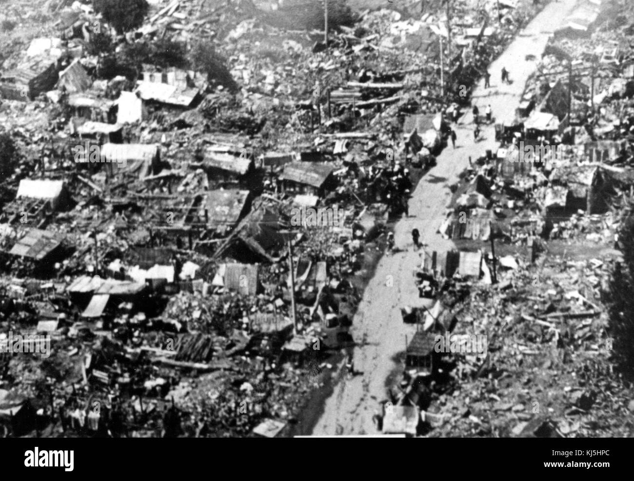 Tangshan, Cina, terremoto Luglio 28, 1976 devastazioni in Tangshan dopo il terremoto Foto Stock