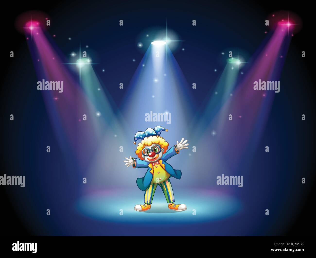 Illustrazione di un uomo vestirsi come un clown allo stadio Illustrazione Vettoriale