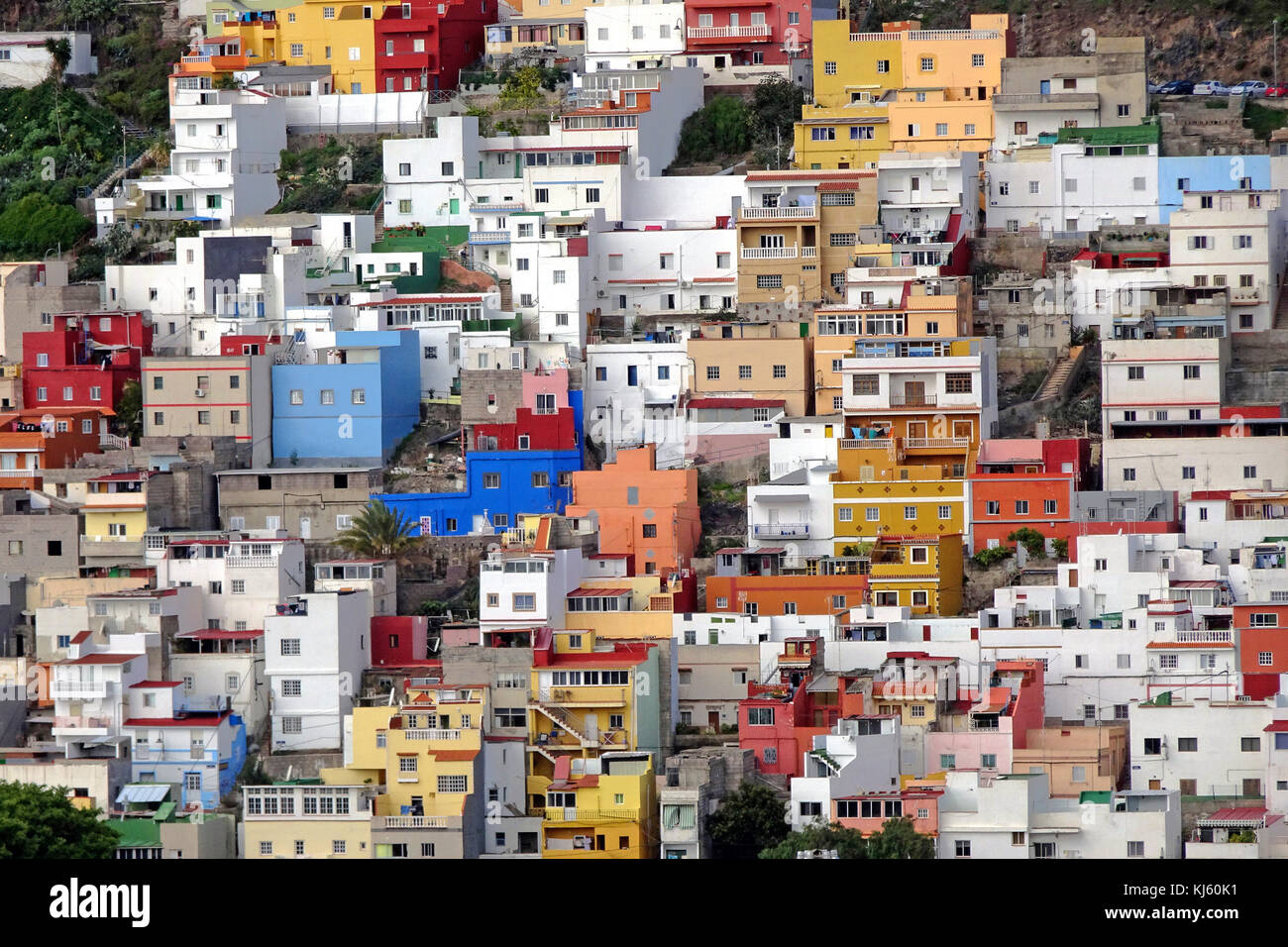 Cubo di colorate case a san andres, villaggio di pescatori che si trova a sud-est dell'isola, isola di Tenerife, Isole canarie, Spagna Foto Stock