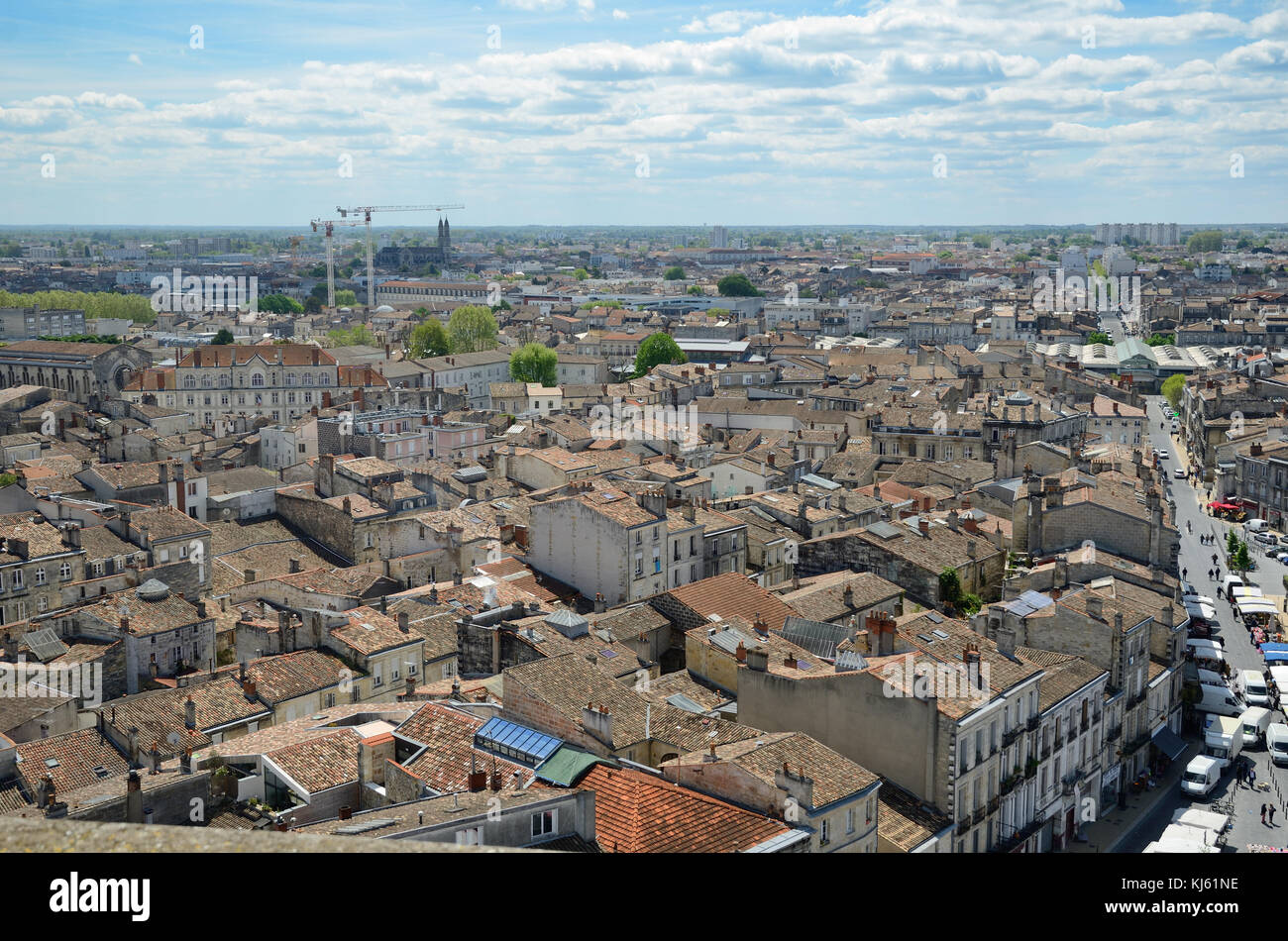 Bird's occhi vista della città francese Bordeaux Foto Stock