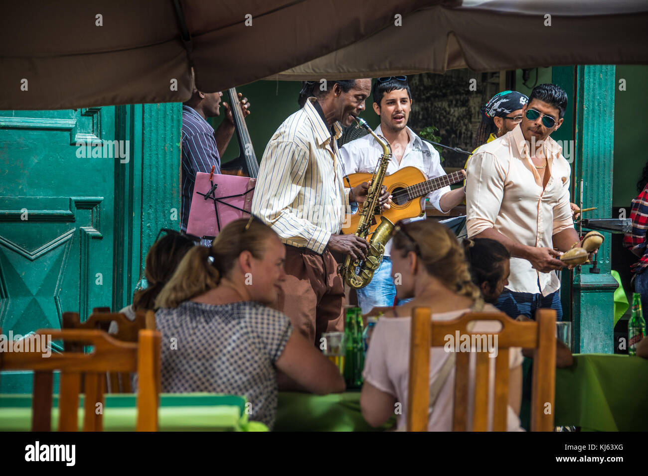 Musica dal vivo, Havana, Cuba Foto Stock