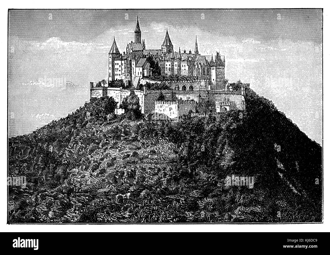 Burg Hohenzollern. Secondo una fotografia della Photoglob Co. Di Zurigo () Foto Stock