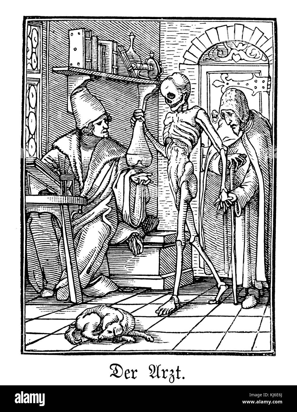 Medico. dalla danza della morte di Hans Holbein il Giovane (arzt. aus dem totentanz von Hans Holbein jüngeren dem) Foto Stock