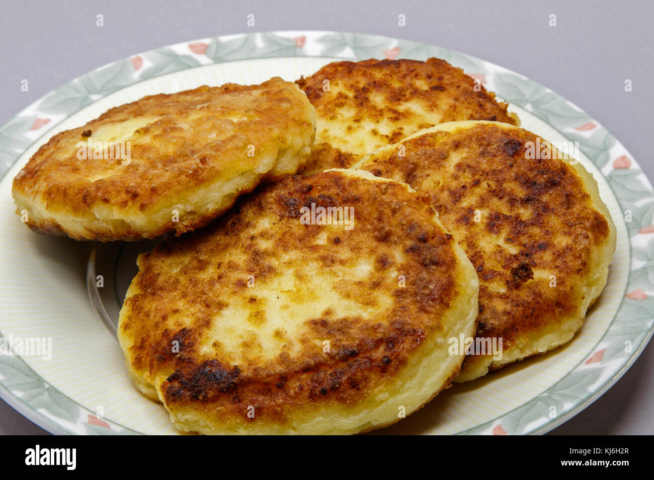 Stile russo cottage cheese pancakes. Foto Stock