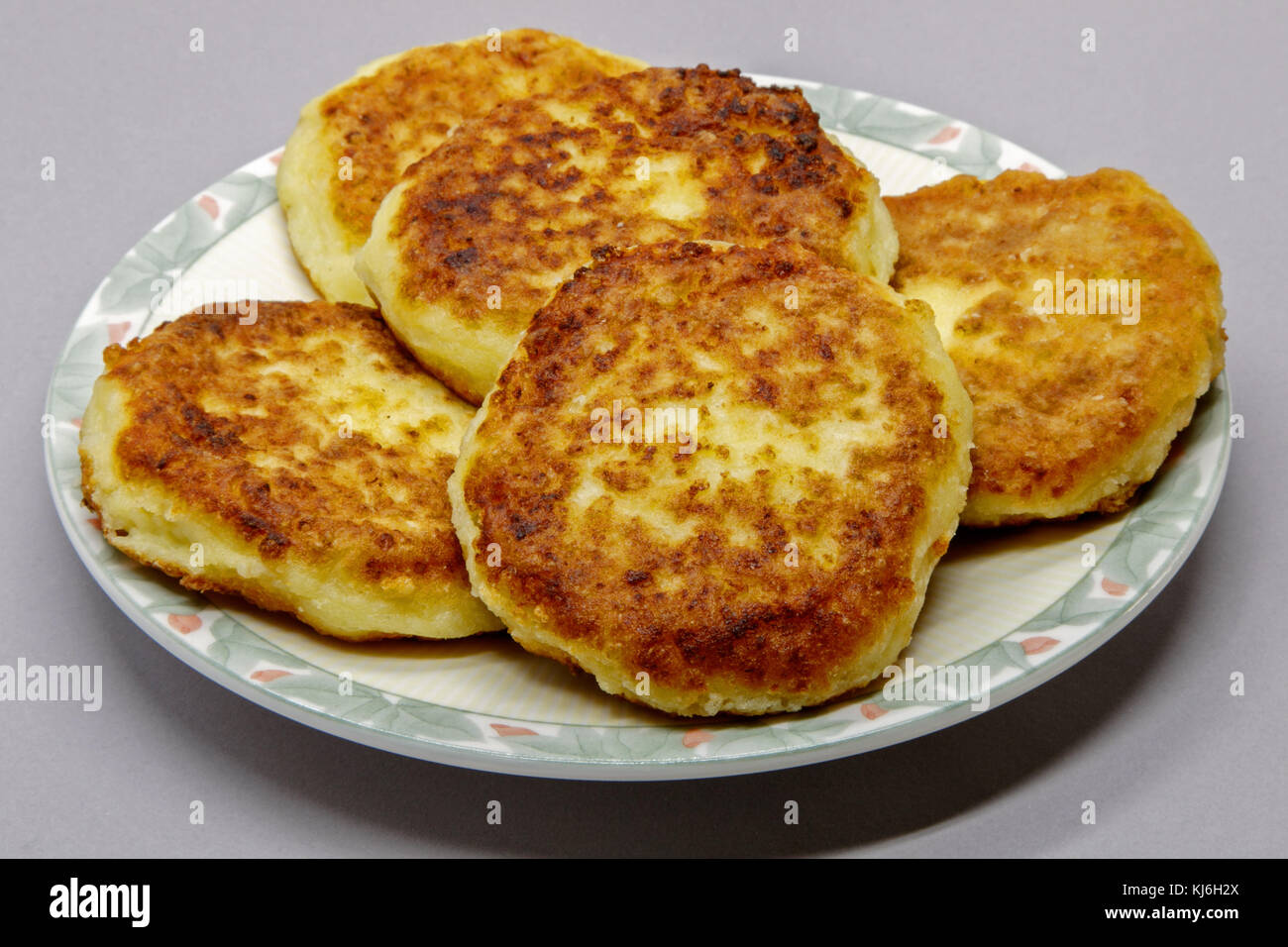 Stile russo cottage cheese pancakes. Foto Stock