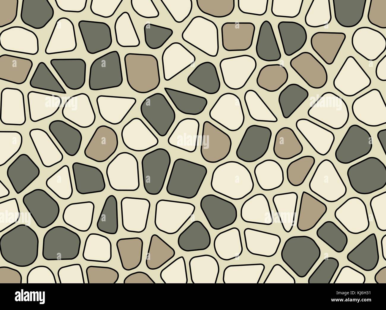 Pietra texture ciottoli vettore mosaico sfondo Illustrazione Vettoriale