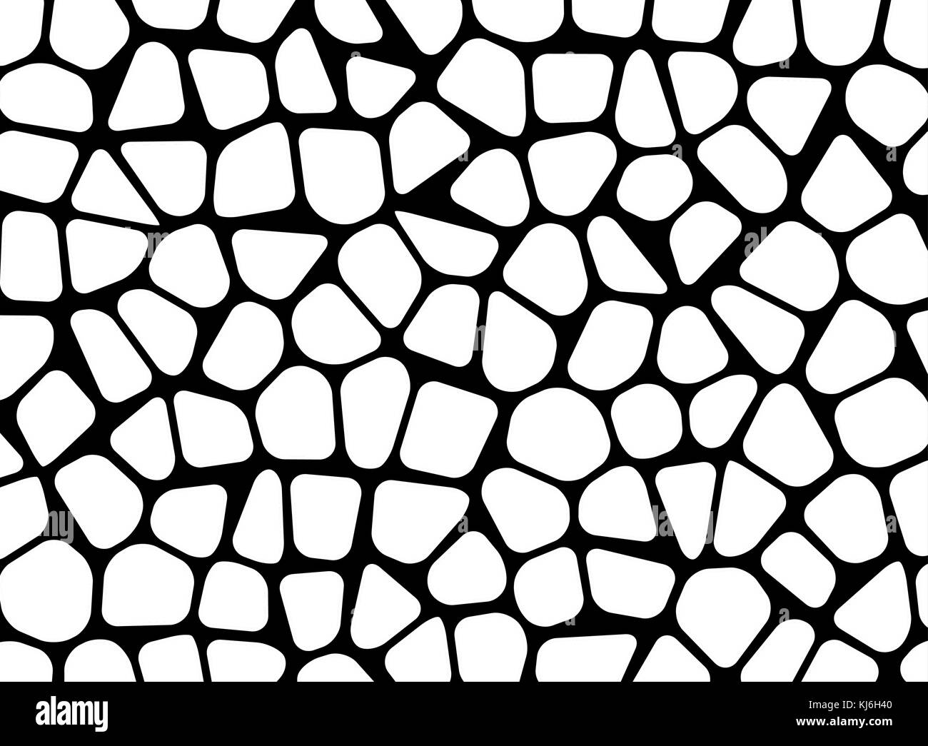 Pietra texture ciottoli silhouette vettore mosaico sfondo Illustrazione Vettoriale