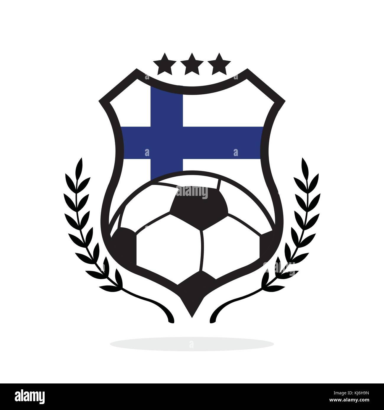 Finlandia bandiera nazionale calcio crest Illustrazione Vettoriale