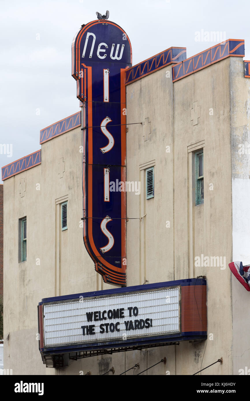 Il nuovo isis cinema storico edificio in Fort Worth texas Foto Stock