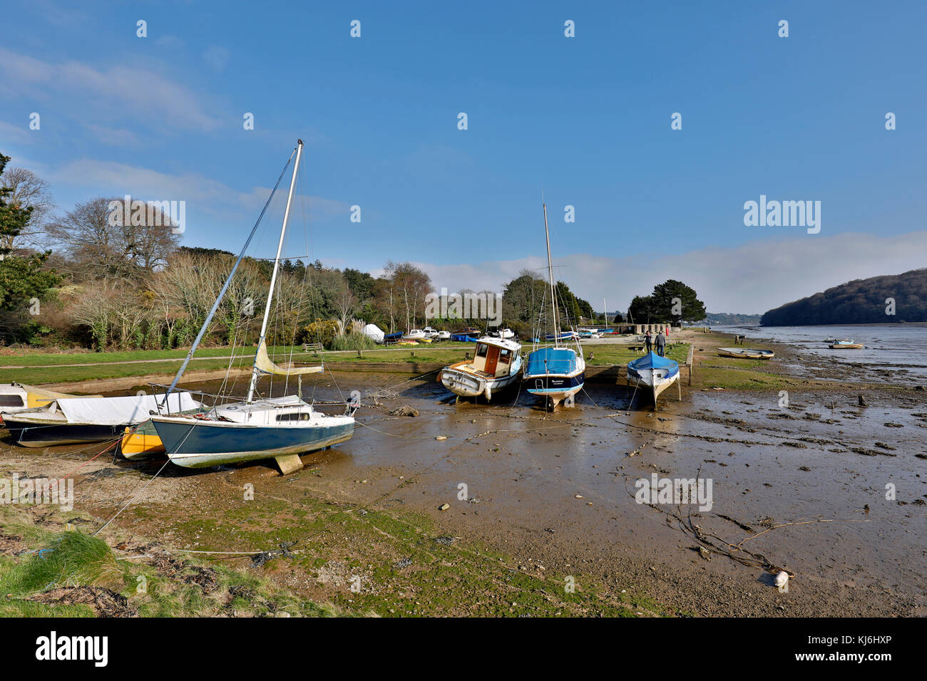 Devoran; Carnon fiume; Cornovaglia; Regno Unito Foto Stock