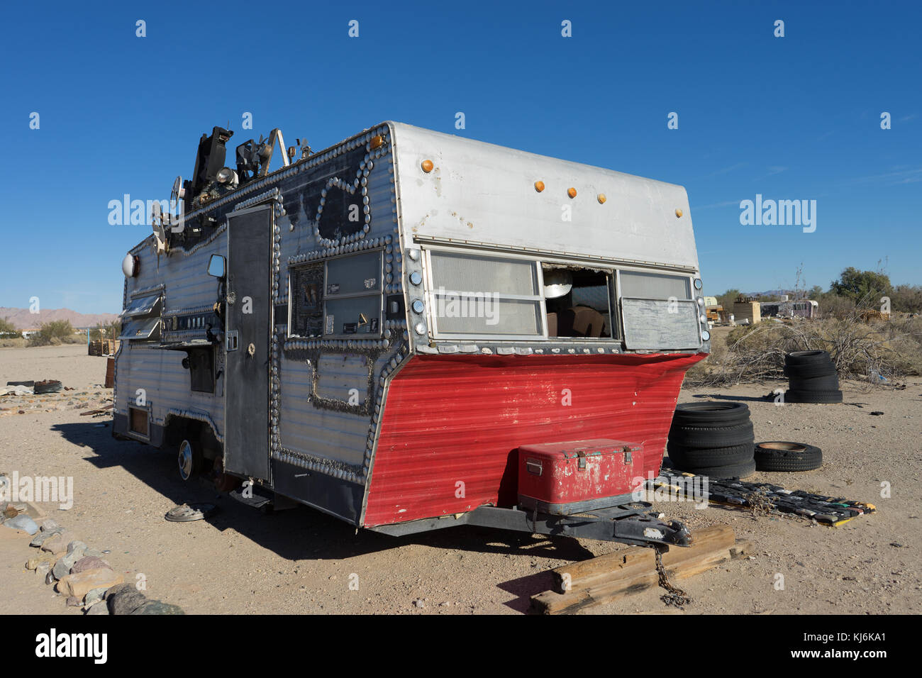 Vintage rimorchio nella bramma city california usa Foto Stock