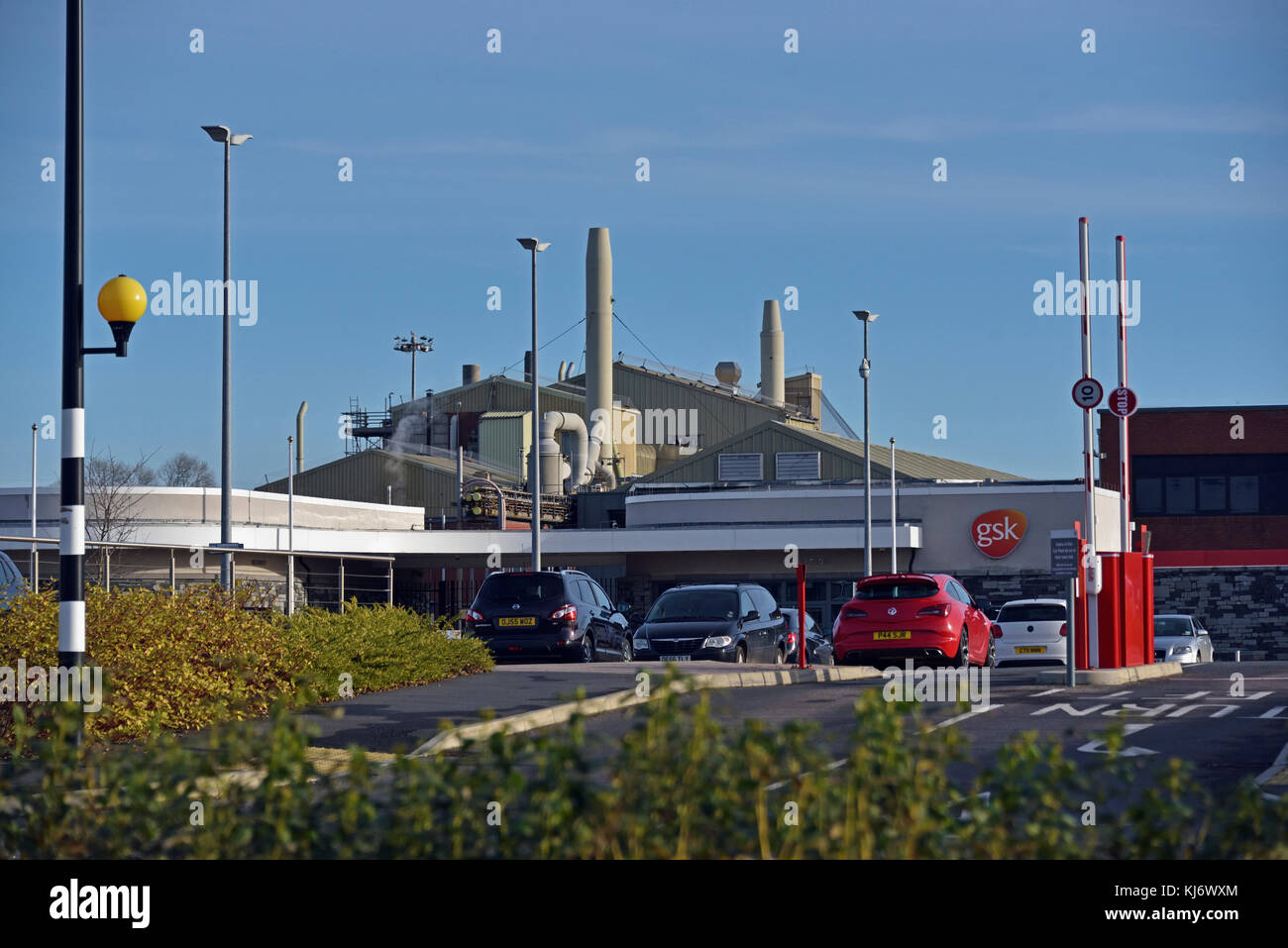 GlaxoSmith Kline fabbrica farmaceutica. Ulverston, Cumbria, England, Regno Unito, Europa. Foto Stock