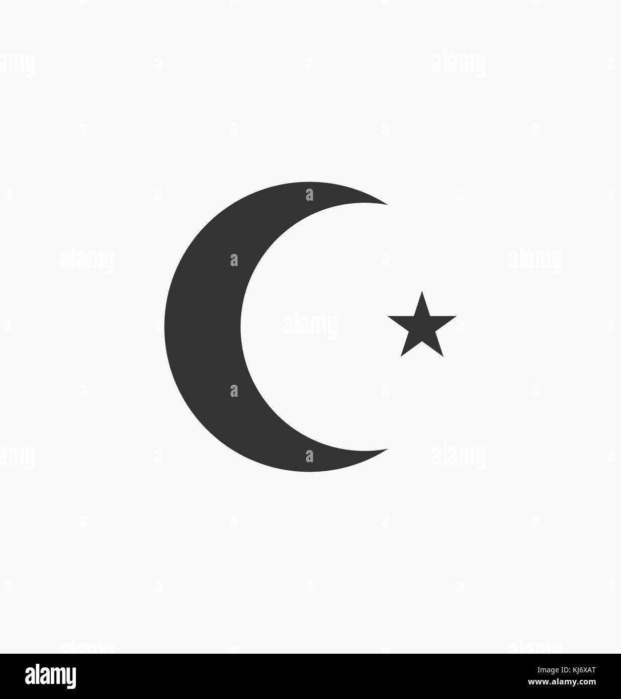 Luna con stella icona vettore Illustrazione Vettoriale