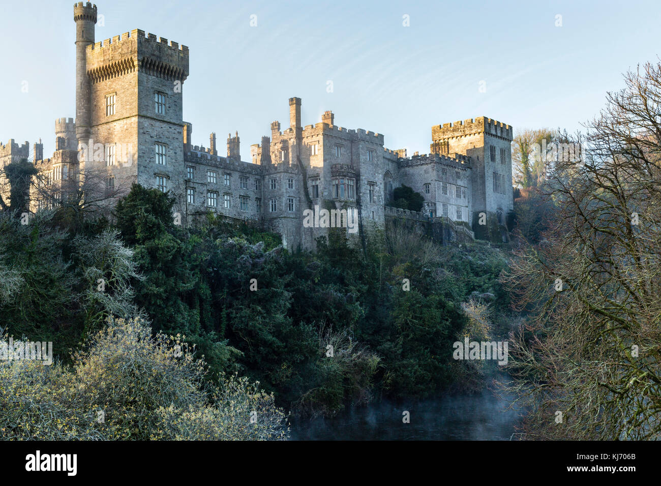 Lismore castle su munster blackwater river, nella contea di Waterford, Irlanda Foto Stock
