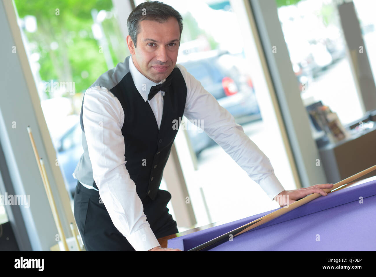 Ritratto di snooker player Foto Stock