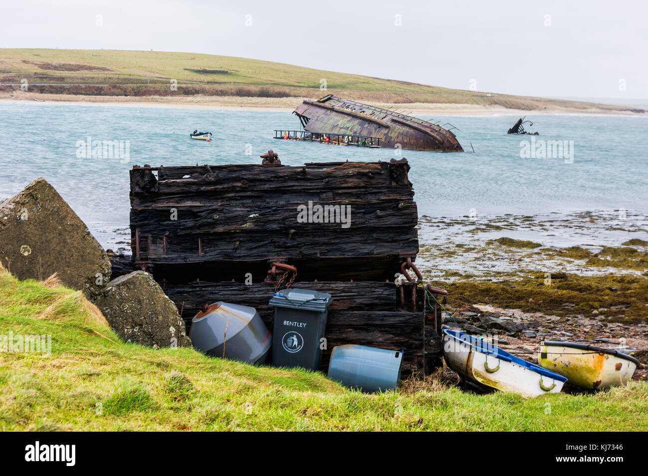 Churchill barriere, Orkney, scotaldn, Regno Unito Foto Stock