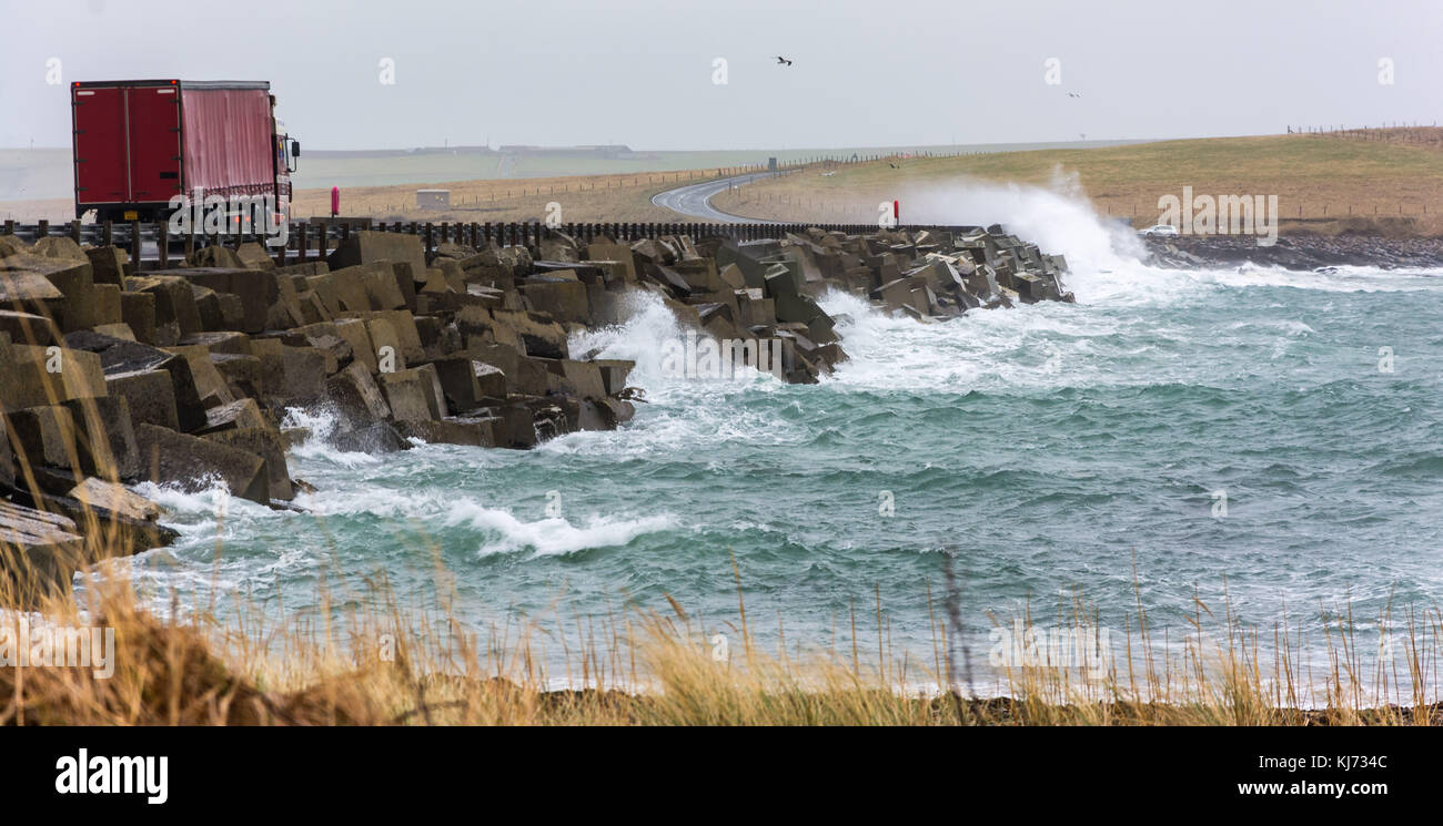 Churchill barriere, Orkney, Scotland, Regno Unito Foto Stock