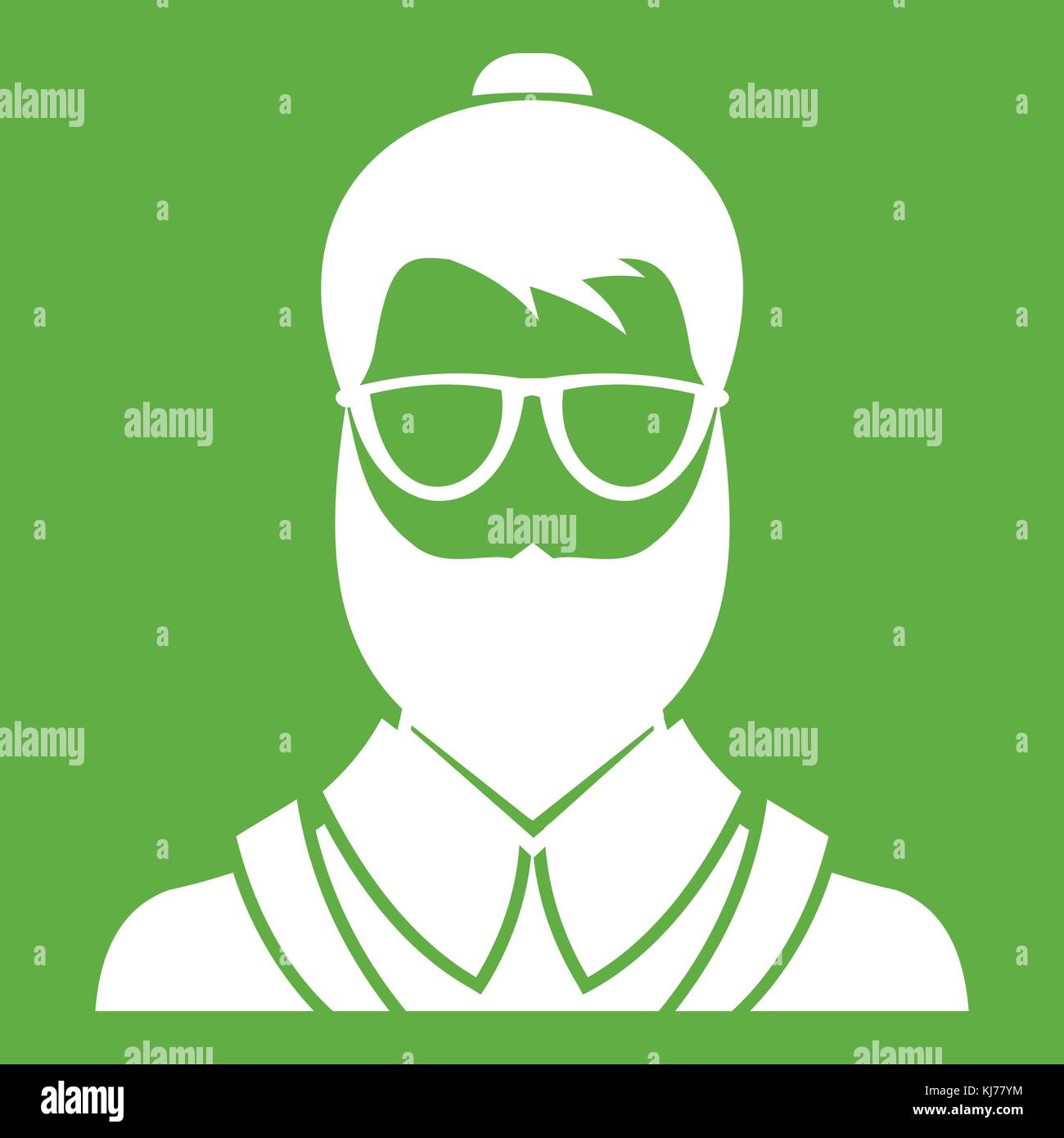 Uomo hipsster Icon green Illustrazione Vettoriale