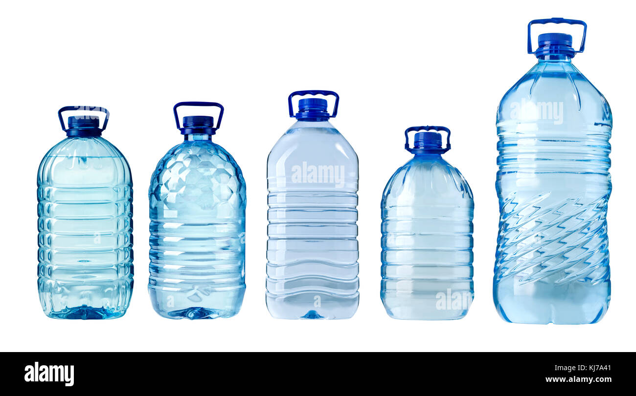 Grande bottiglia d'acqua in plastica isolato su sfondo bianco Foto Stock