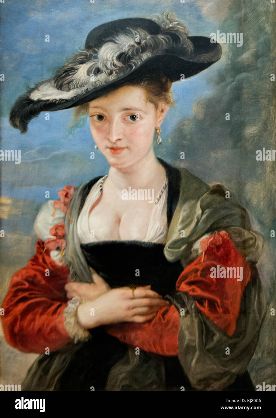 Pietro Rubens: Ritratto di Susanna Lunden ('Le chapeau de paille") (1622-5) Foto Stock