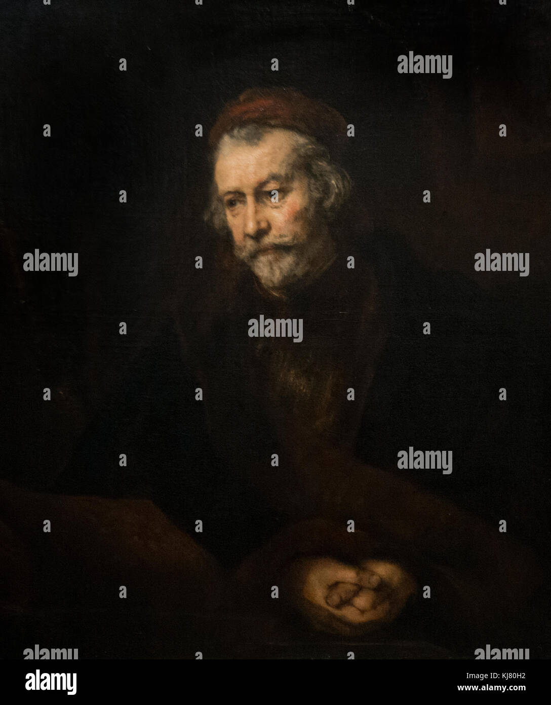 Rembrandt: un uomo anziano come San Paolo (1659) Foto Stock