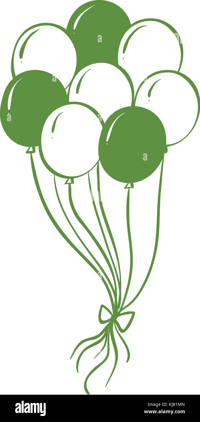 Illustrazione di un verde e palloncini bianchi su un backgorund bianco  Immagine e Vettoriale - Alamy