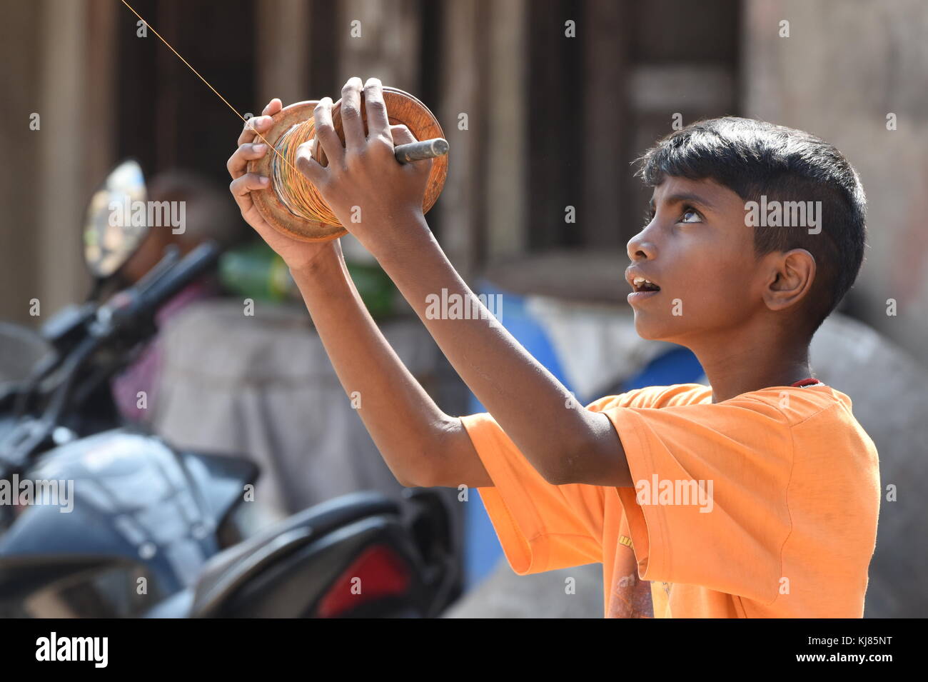 Il kite runner, Kathmandu, Nepal Foto Stock