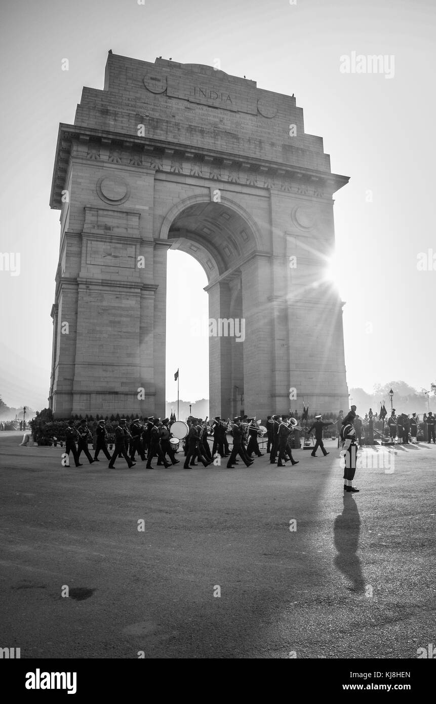 Una vista di India Gate a Rajpath a New Delhi, in India, Foto Stock
