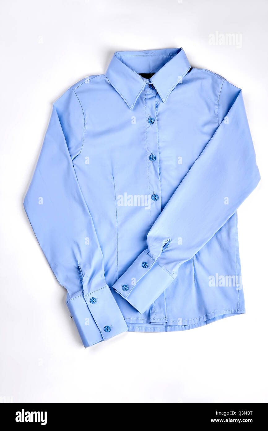Nuovo di alta qualità Camicia donna. ragazze luxury azzurro camicia  abbottonata isolato su bianco. casual donna formale vestito in vendita Foto  stock - Alamy