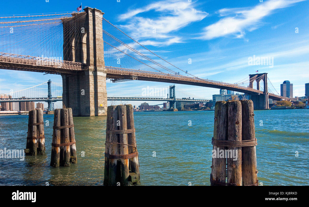 Ponte di Brooklyn Foto Stock