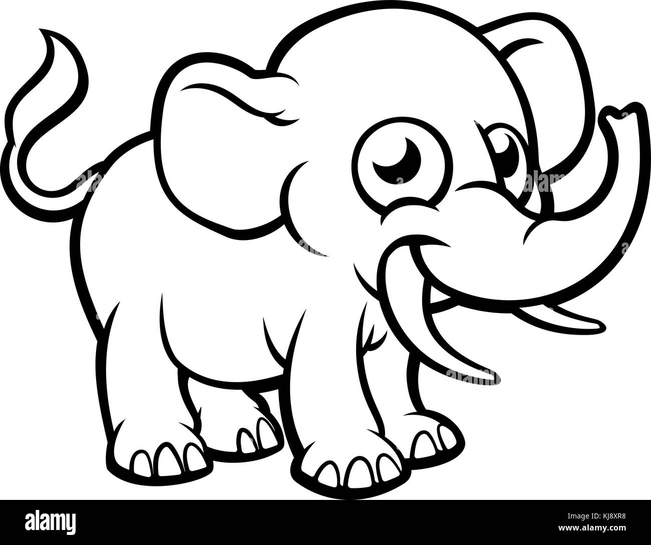 Personaggio dei Cartoon Elephant Illustrazione Vettoriale