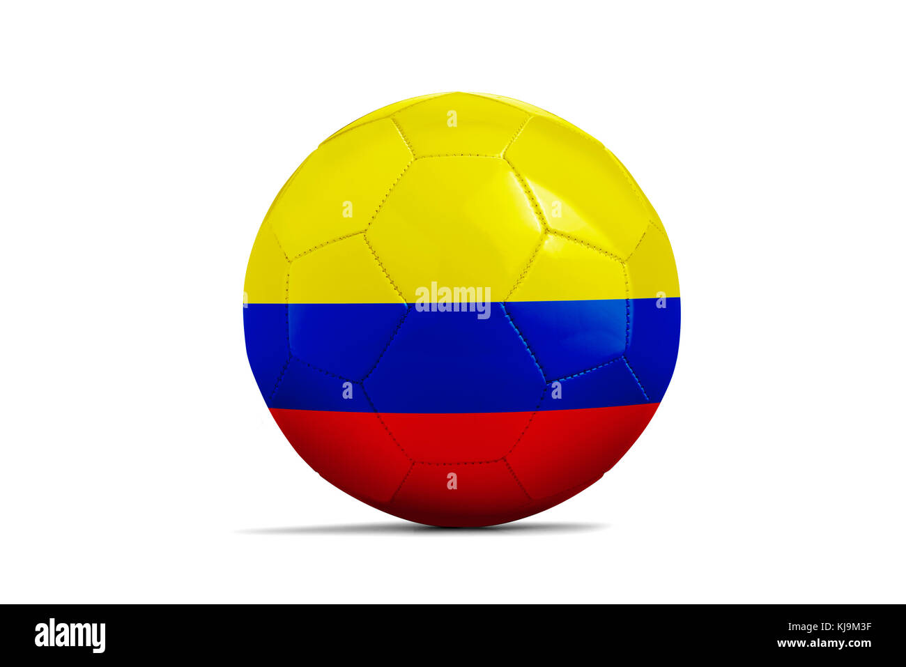 Pallone da calcio isolati con il team di bandiera, Russia 2018. Colombia Foto Stock