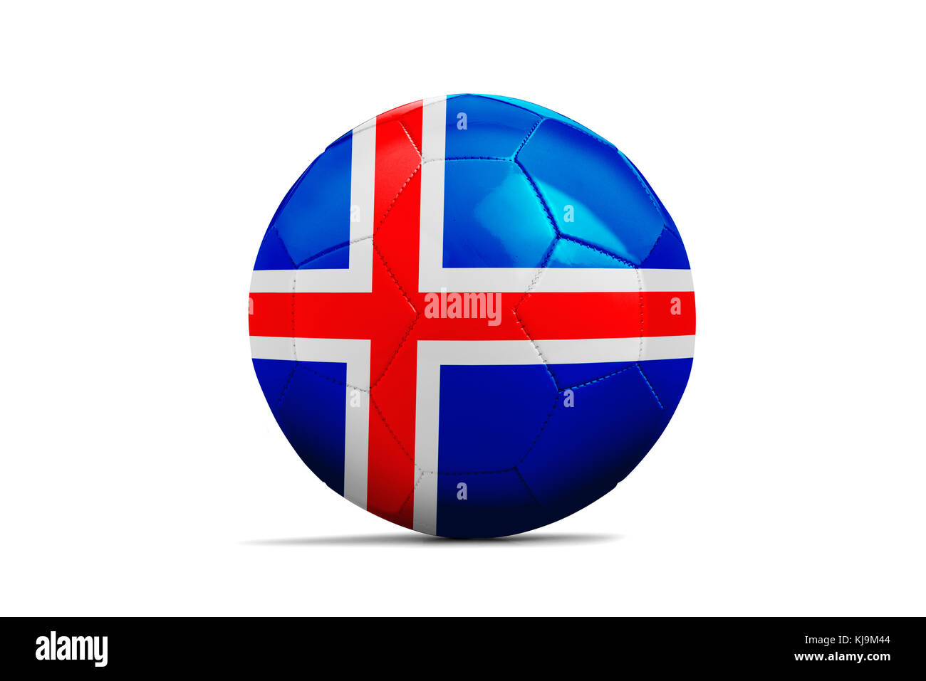 Pallone da calcio isolati con il team di bandiera, Russia 2018. Islanda Foto Stock