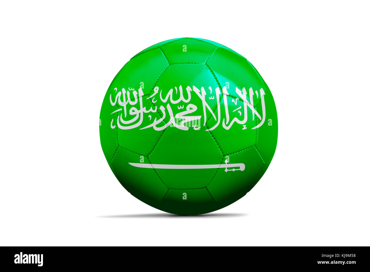 Pallone da calcio isolati con il team di bandiera, Russia 2018. ARABIA SAUDITA Foto Stock