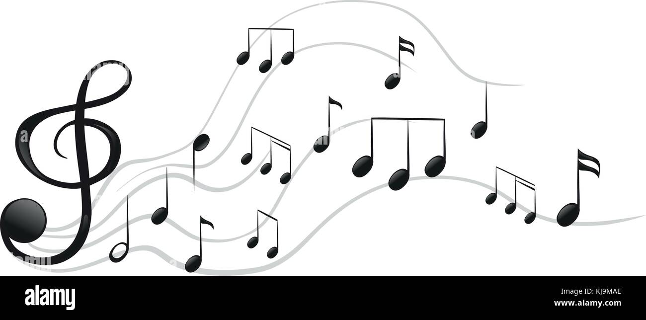 Cassetta scura con note musicali bianche che la circondano | Foto Gratis