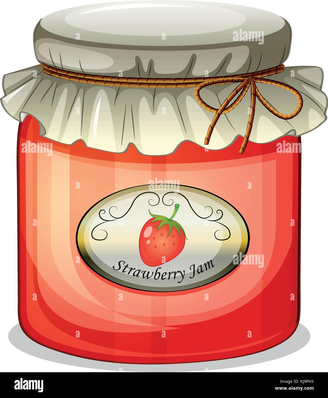 Illustrazione di una confettura di fragole su sfondo bianco Illustrazione Vettoriale