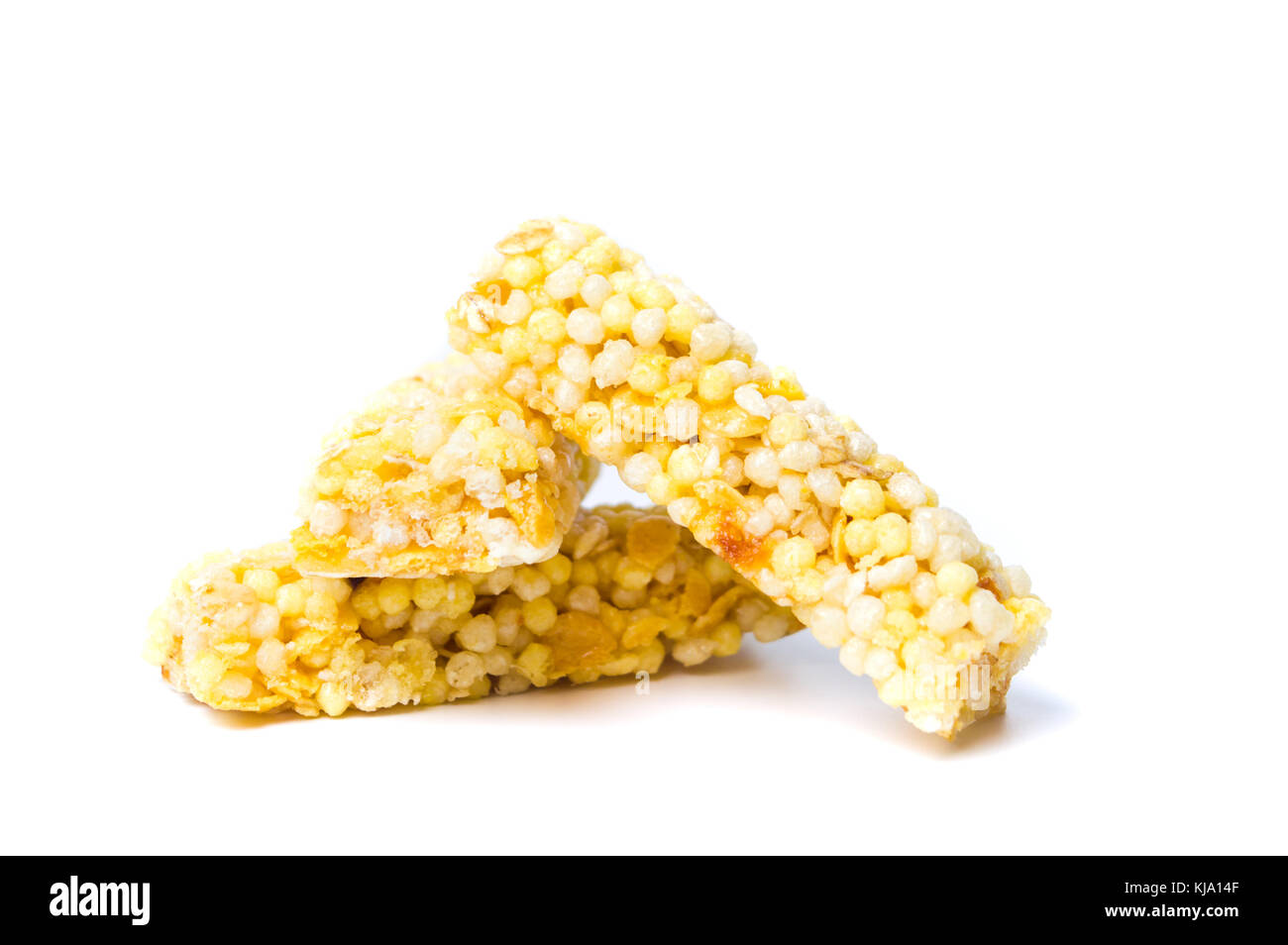 Mais e frutta dolce al miele energy bar isolato Foto Stock