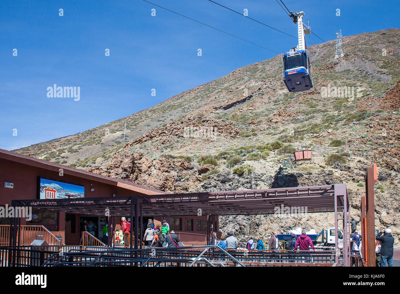 Stazione Teide-Seilbahnstation (Teleferico de Teide), funivia per Teide, isola di Tenerife, isole Canarie, Spagna Foto Stock