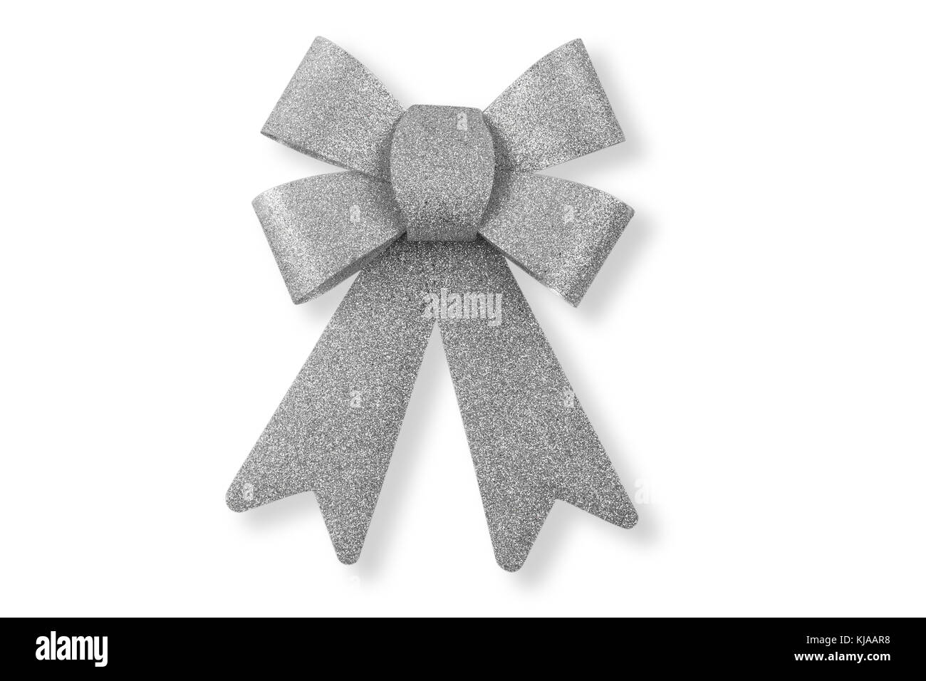 Nastro argentato isolato su sfondo bianco con tracciato di ritaglio Foto Stock