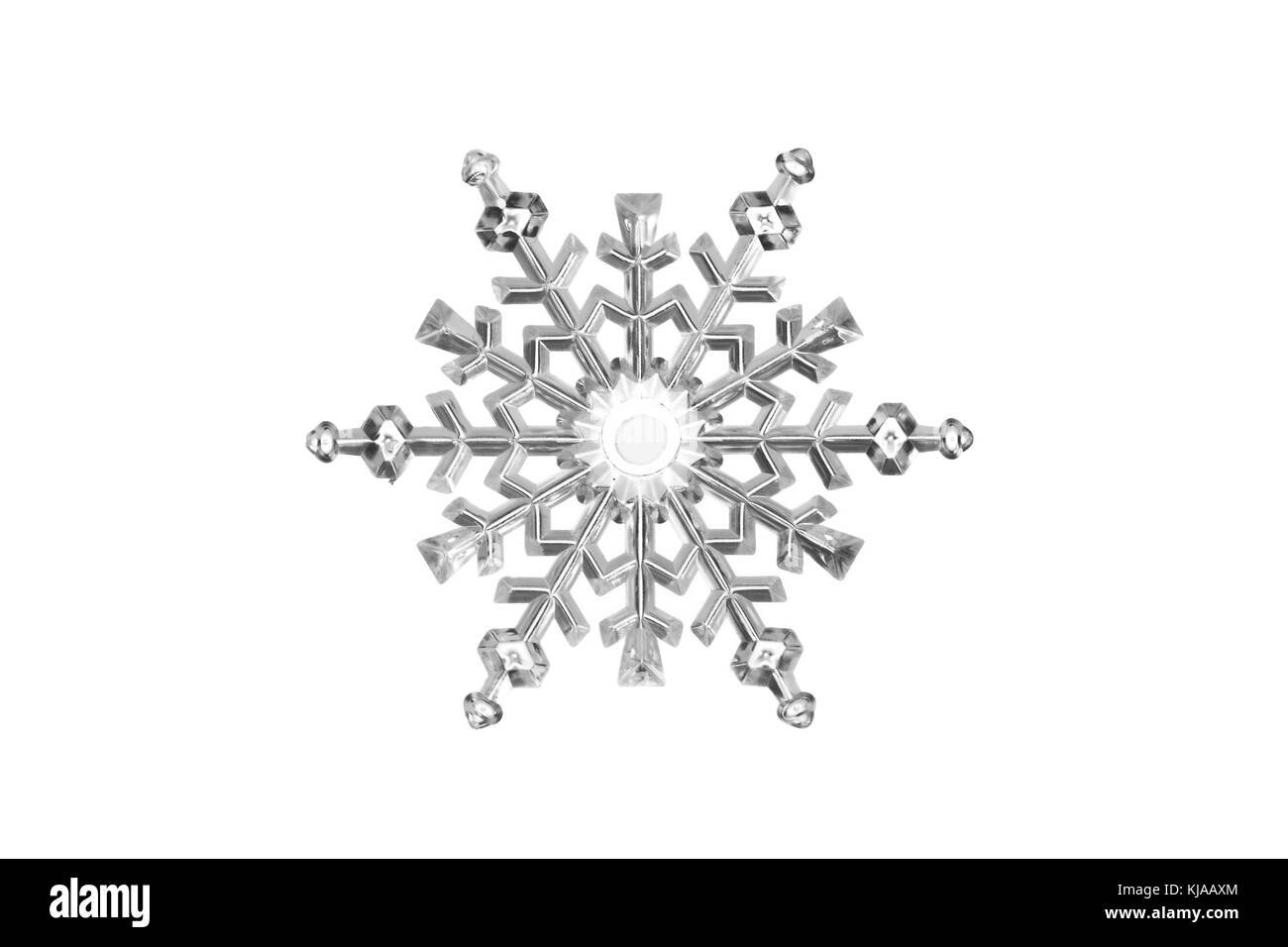 Il simbolo del fiocco di neve blu, isolato su sfondo bianco. Foto Stock