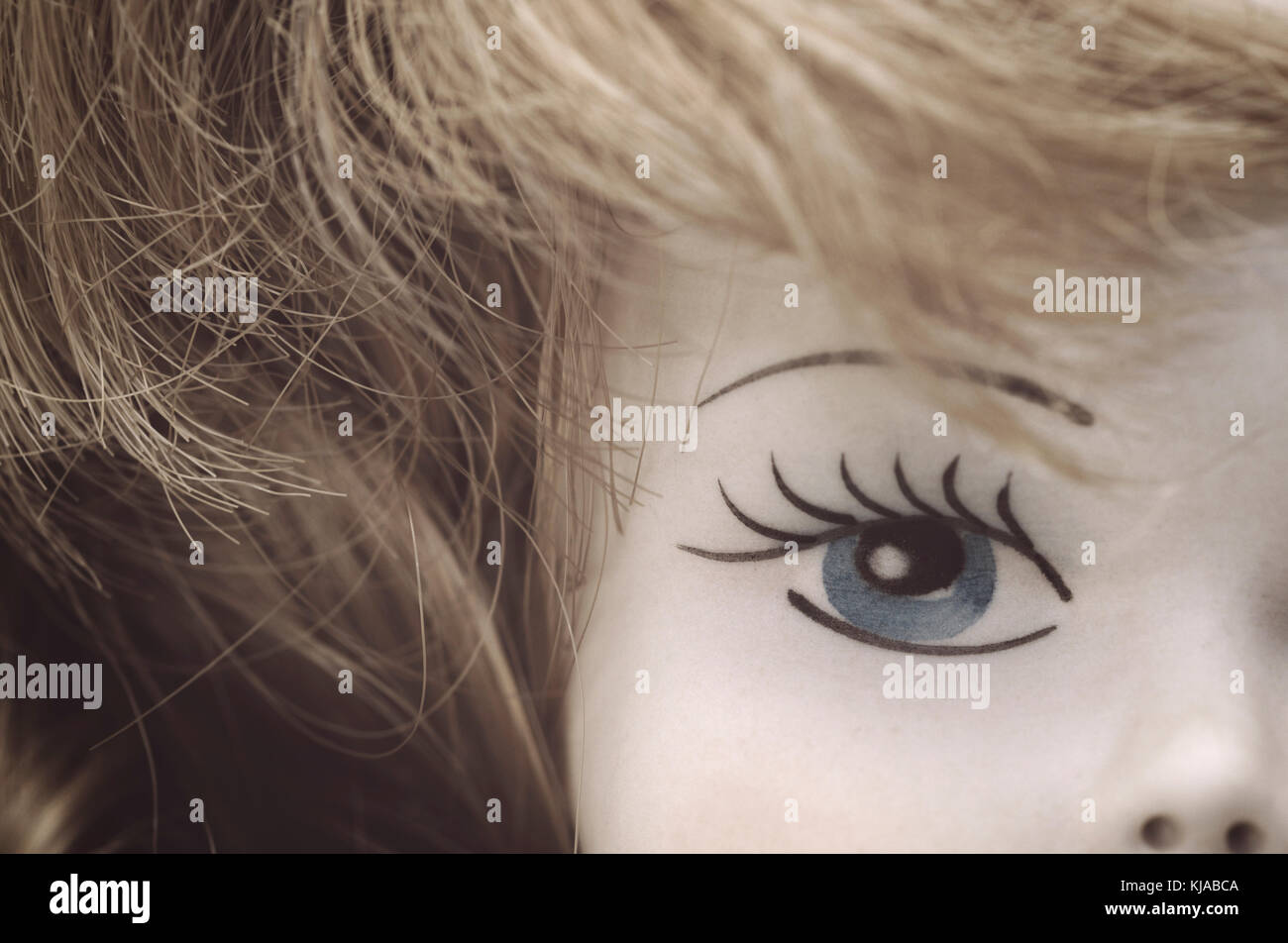 Bambole faccia con occhi blu Foto Stock