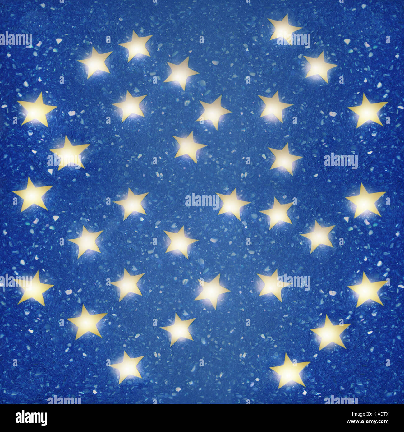 Dettaglio astratta stilizzata notte blu cielo con tante stelle Foto Stock