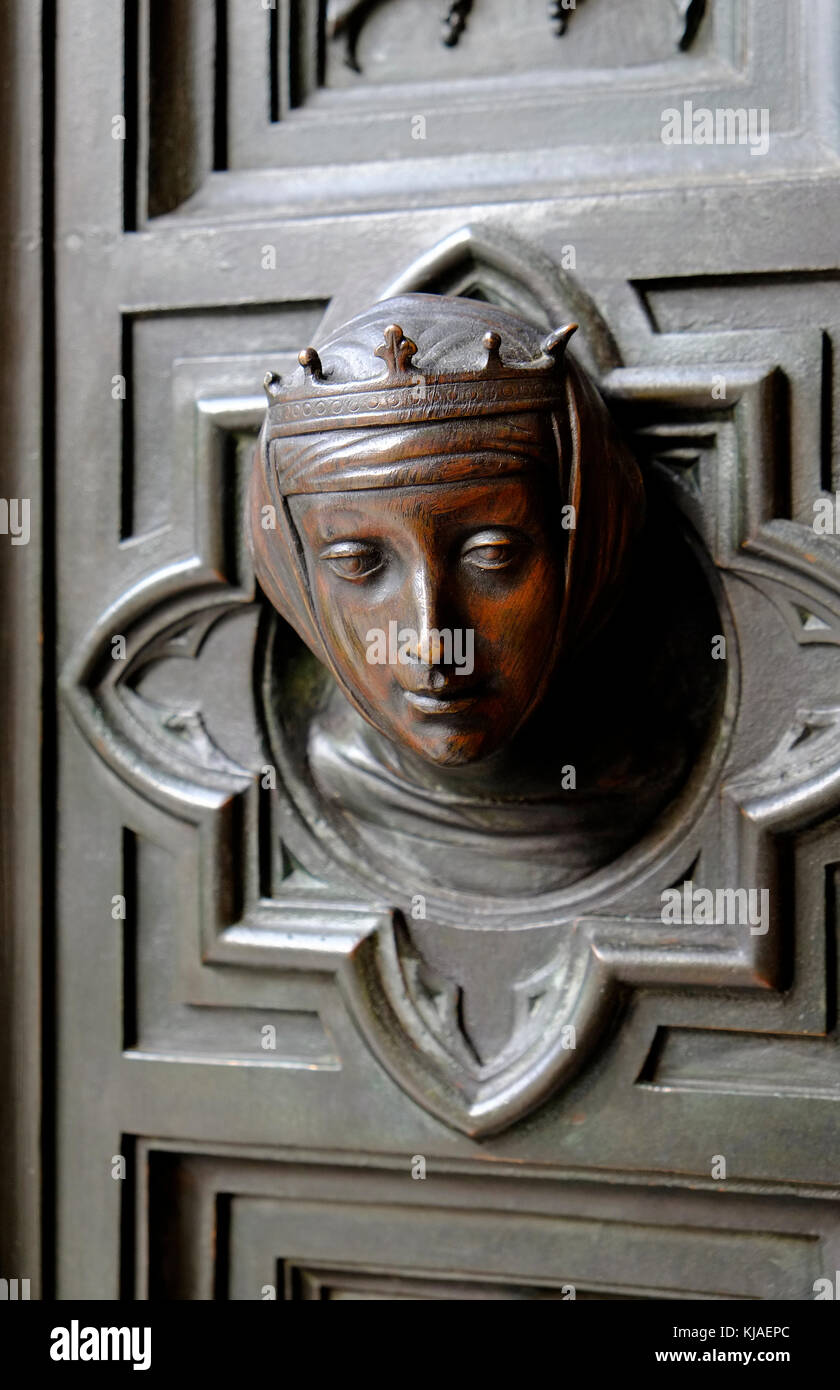 Sportello decorativo carving, santa maria del fiore duomo firenze, Italia Foto Stock