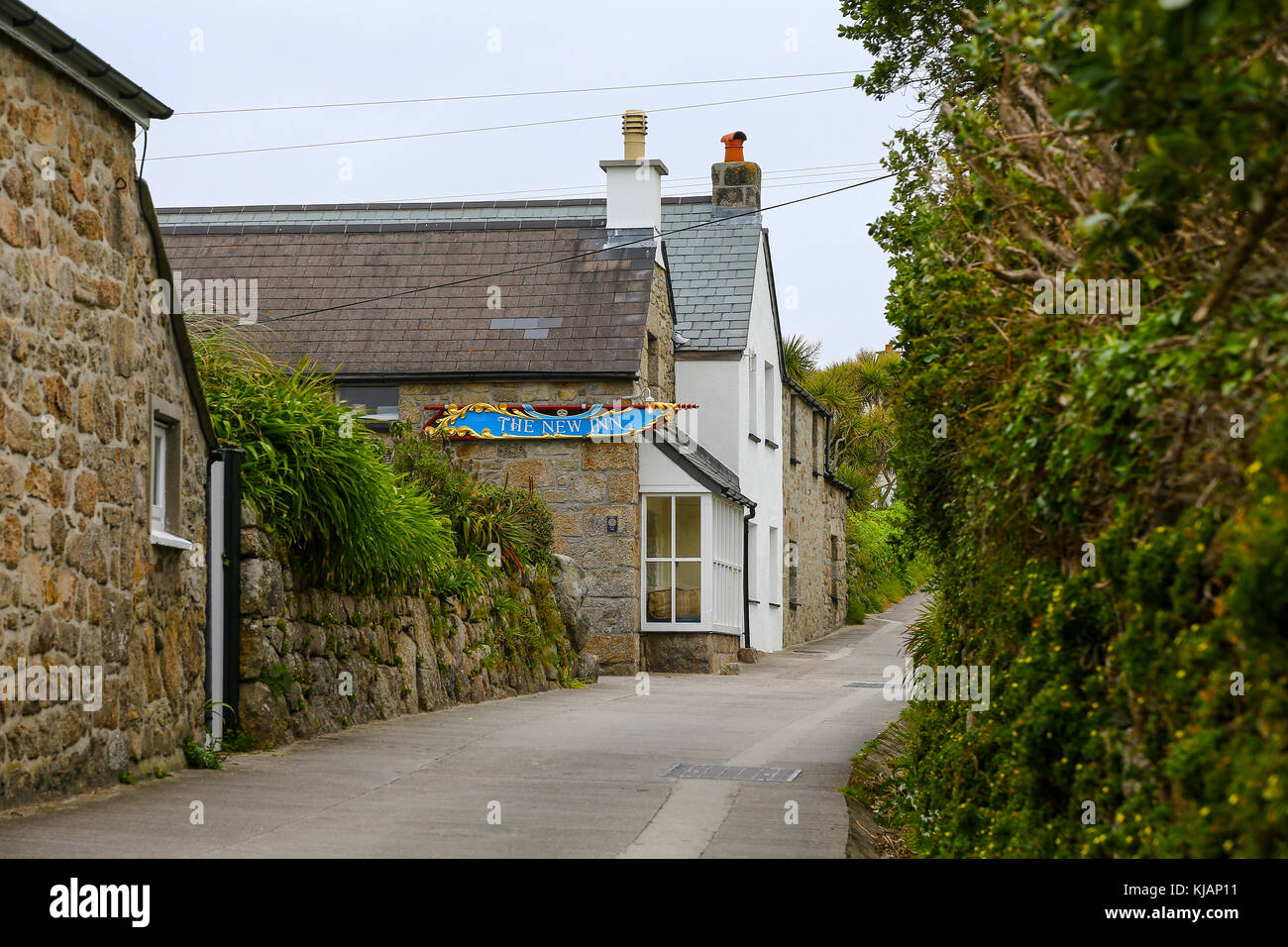 The New Inn Pub, o public house, Tresco, isole Scilly, England, Regno Unito Foto Stock