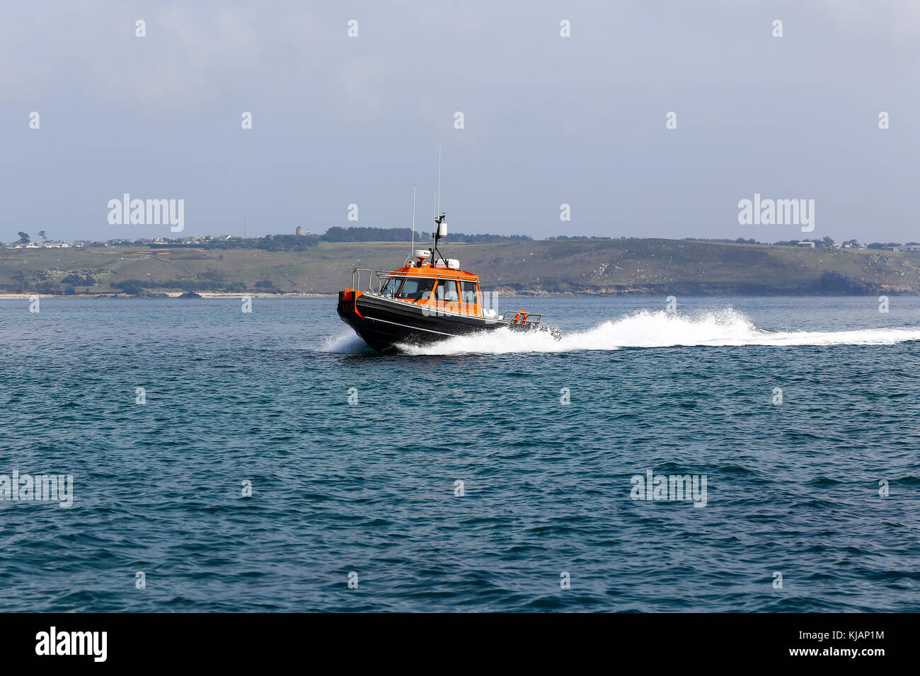 Santa Maria del porto di barca pilota, St. Mary's, isole Scilly, Cornwall, Regno Unito Foto Stock