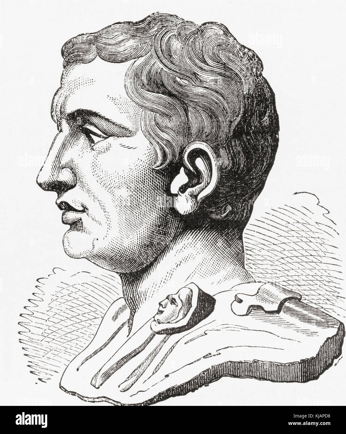 Gnaeus Pompeo Magno, 106 - 48 BC, aka Pompeo o Pompeo il grande. Militari e leader politici della tarda Repubblica Romana. Da Ward e bloccare la storia illustrata del mondo, pubblicato c.1882. Foto Stock
