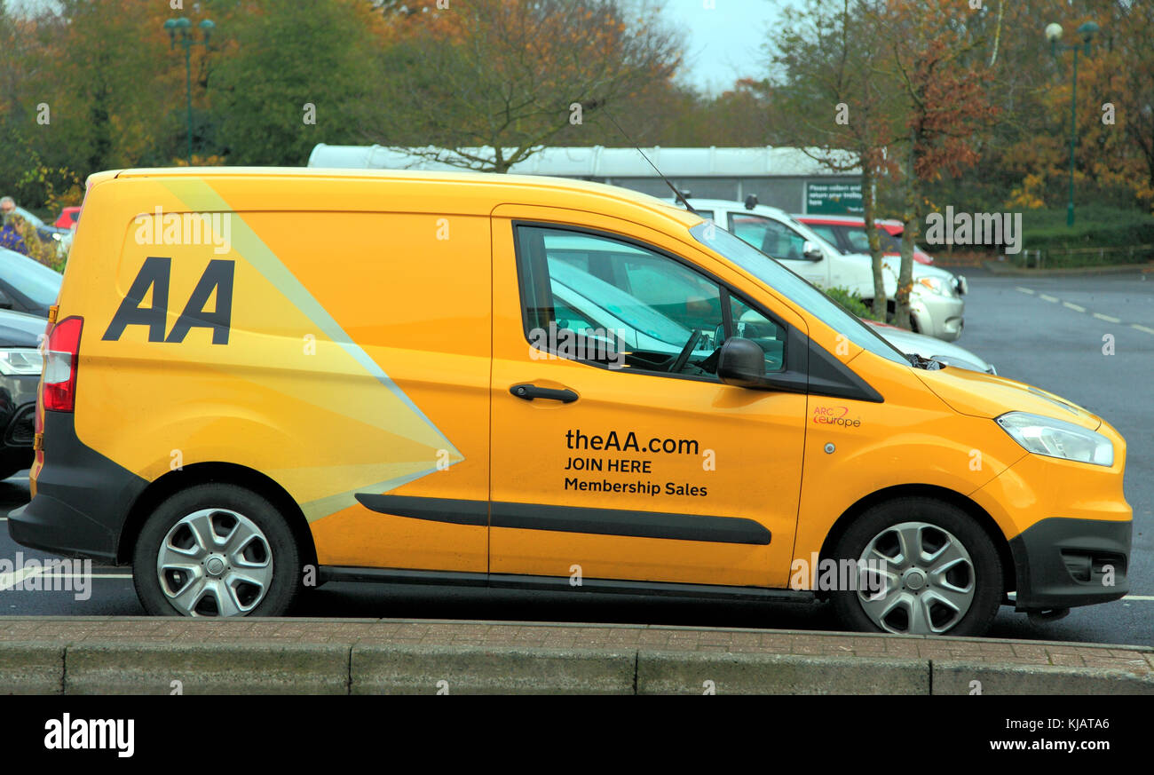 AA van, Automobile Association, iscrivetevi qui, vendite di appartenenza, England, Regno Unito Foto Stock